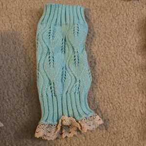 Knit arm warmers blue